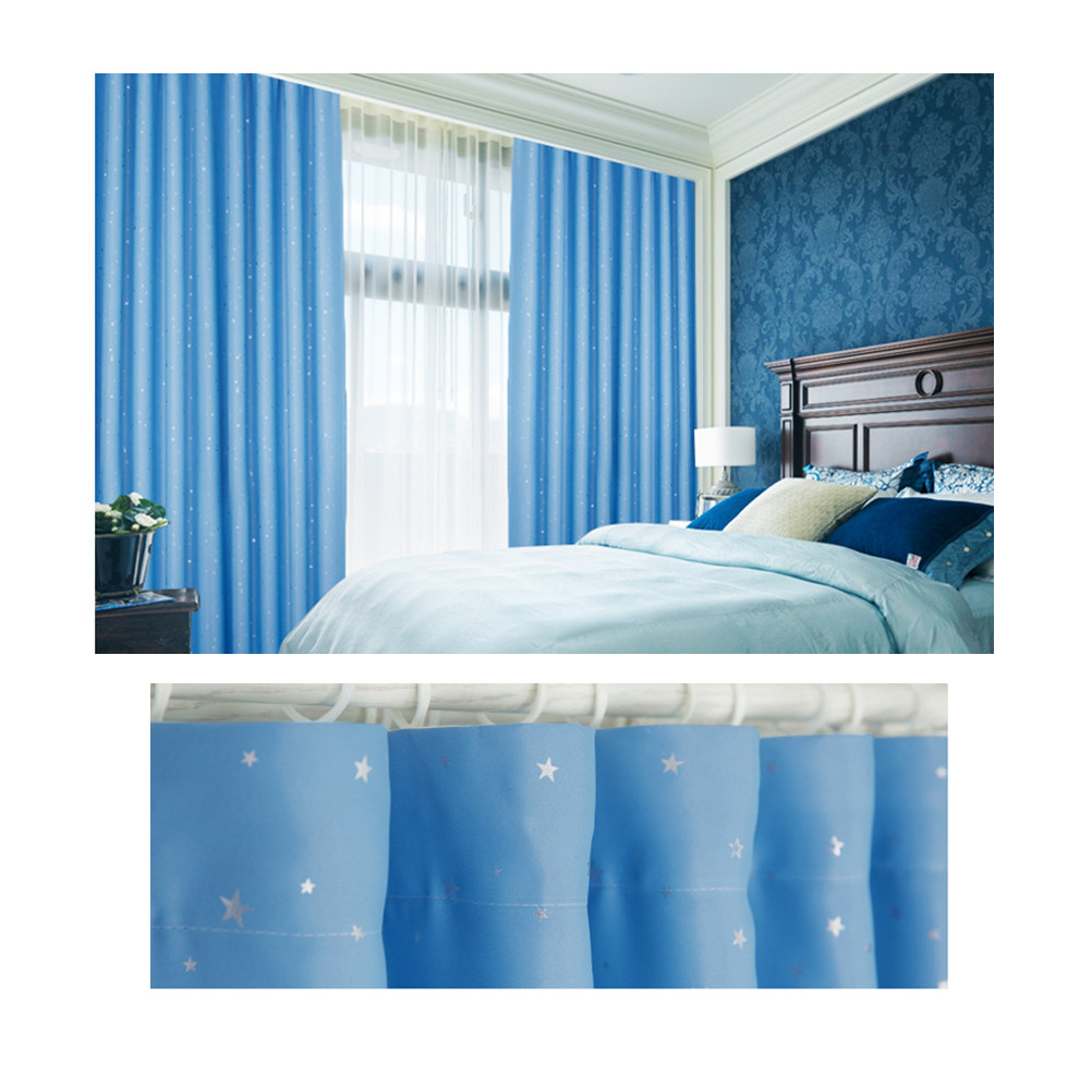 Kitchen Decor Lighting - 100x135cm Sky Blue Blackout Window Curtains