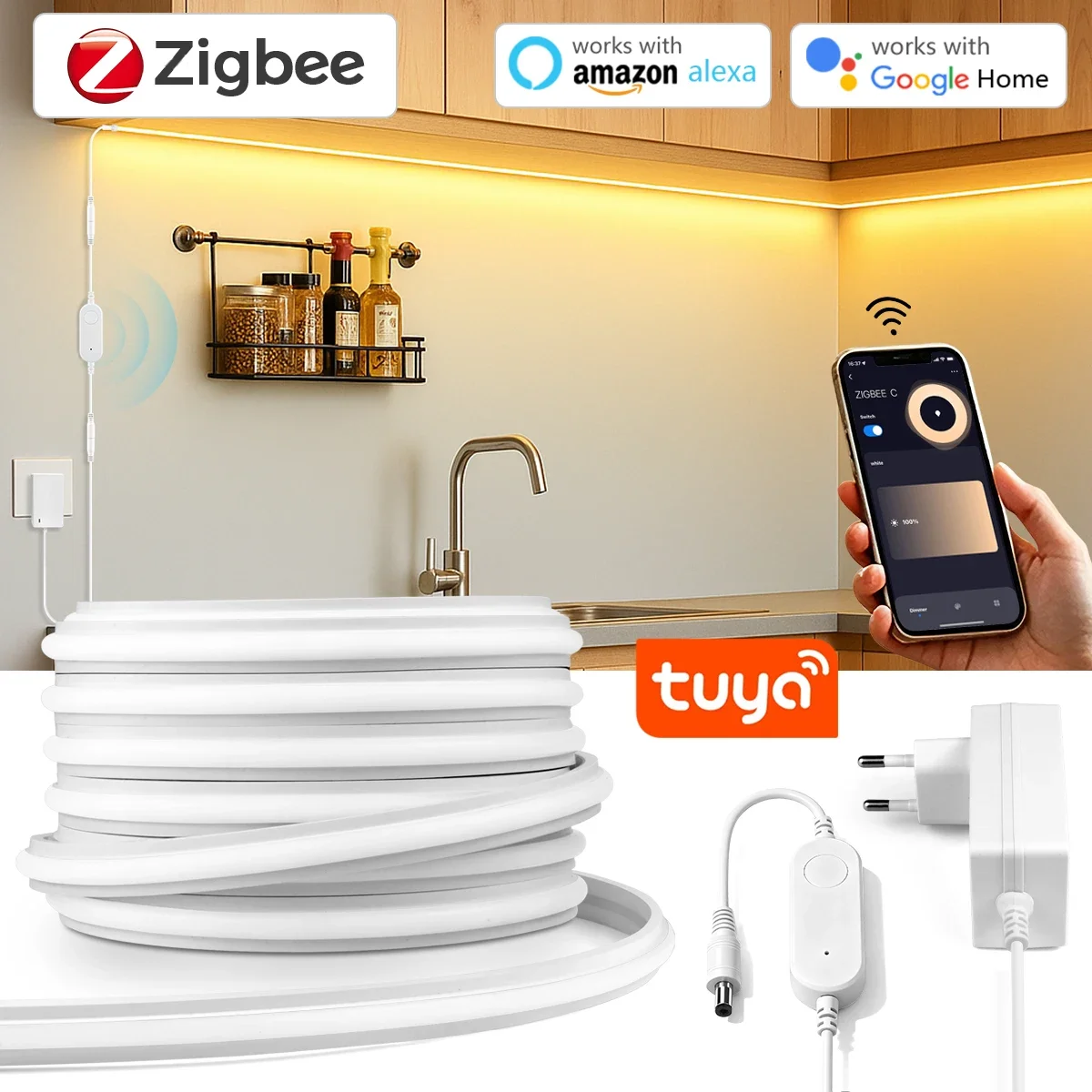 Kitchen Decor Lighting - Zigbee 3.0 24V Neon LED Strip