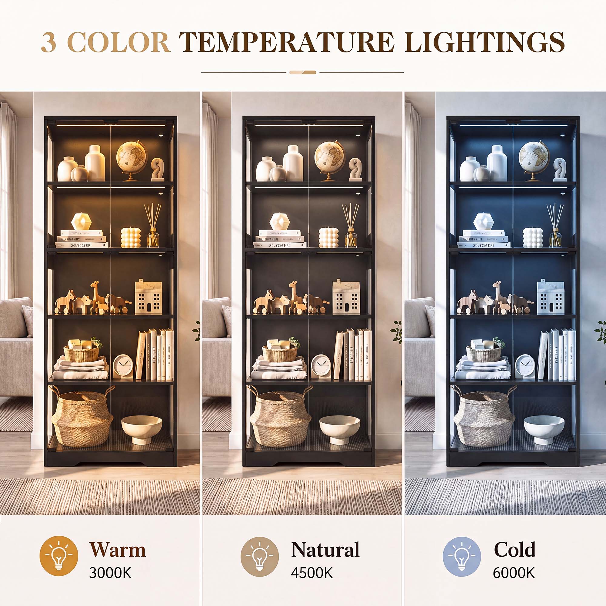 TCGBKAF 5‑Tier Display Cabinet - огляд і ціна Lighting & Home Decor Studio Photos