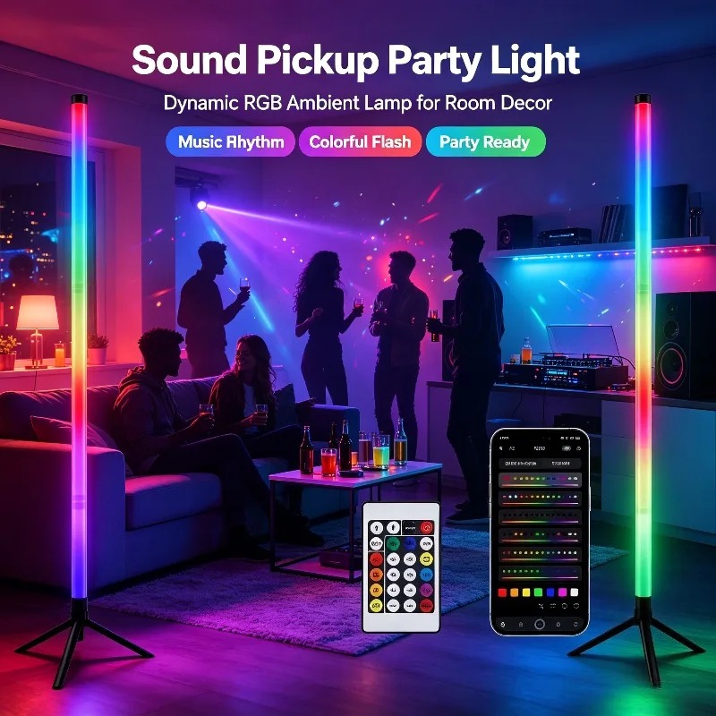 2 Pack RGB LED Corner Floor La - огляд і ціна Room Lighting Bedroom Decor