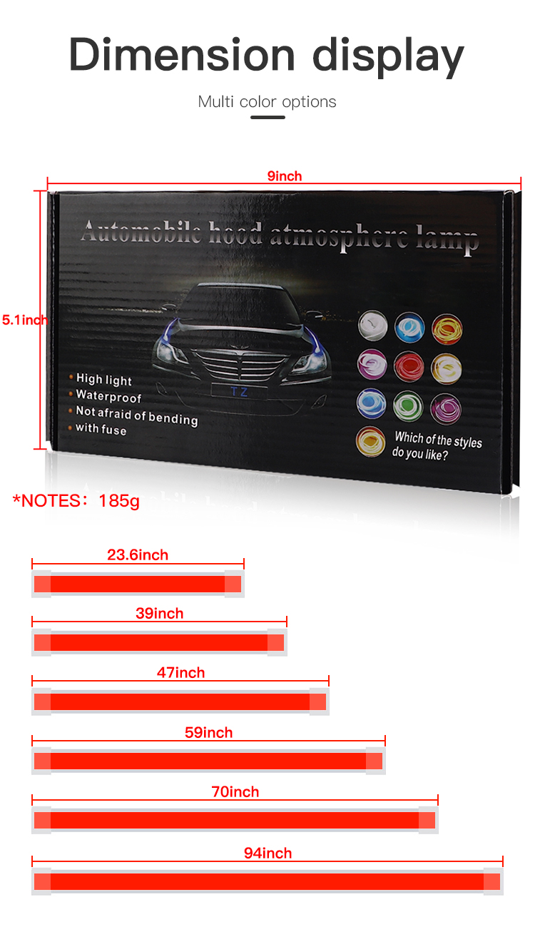12V White Car Hood Light Strip - огляд і ціна Lighting Bolt Decor