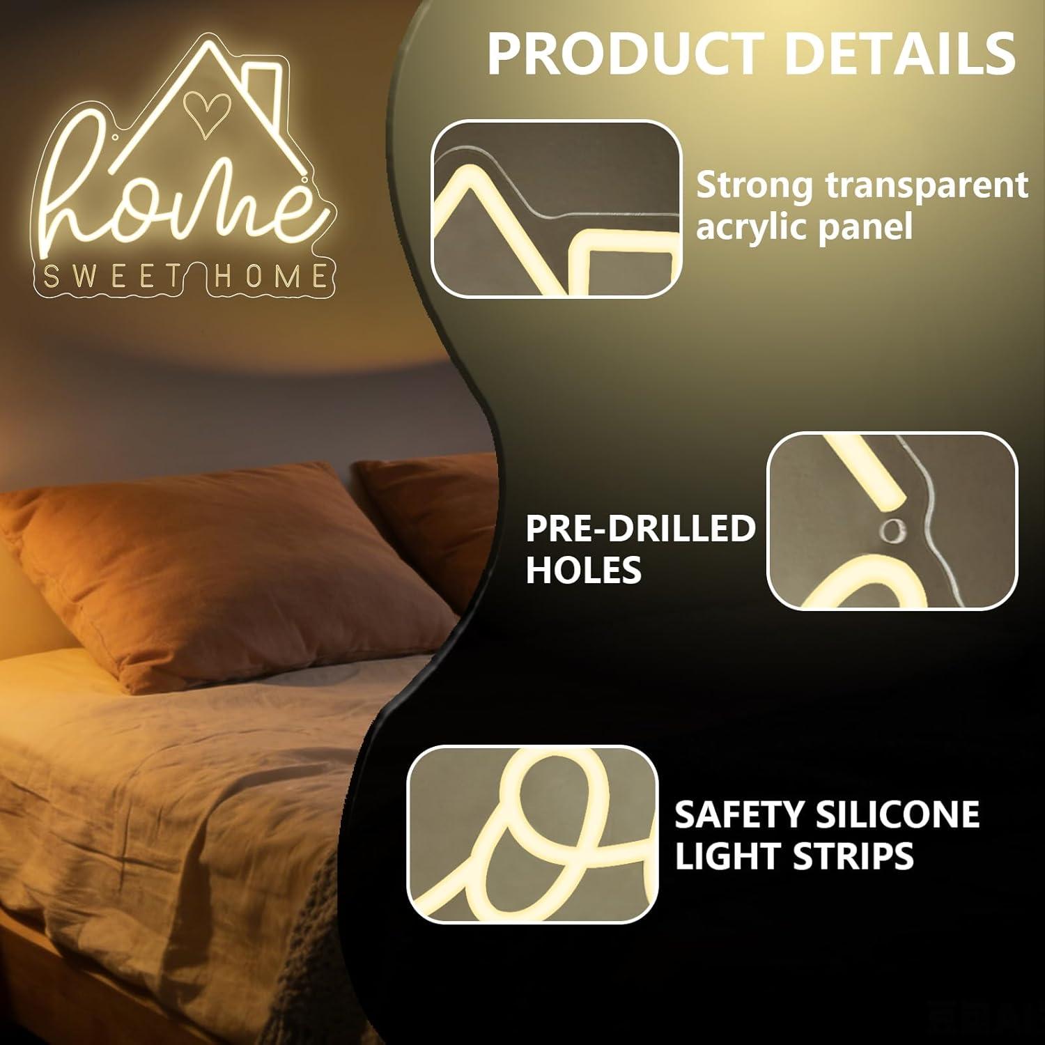 Sweet Home Neon Sign USB Dimma - огляд і ціна Room Lighting Bedroom Decor