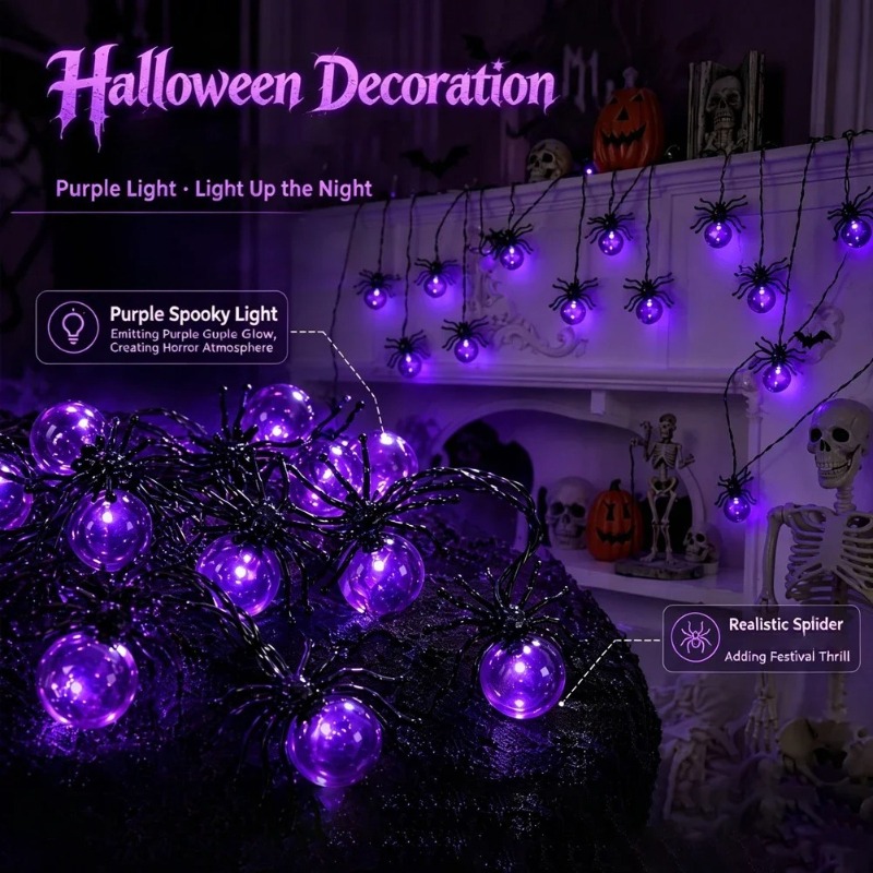 Battery Powered Spider LED Str - огляд і ціна Lighting Decor Outdoor