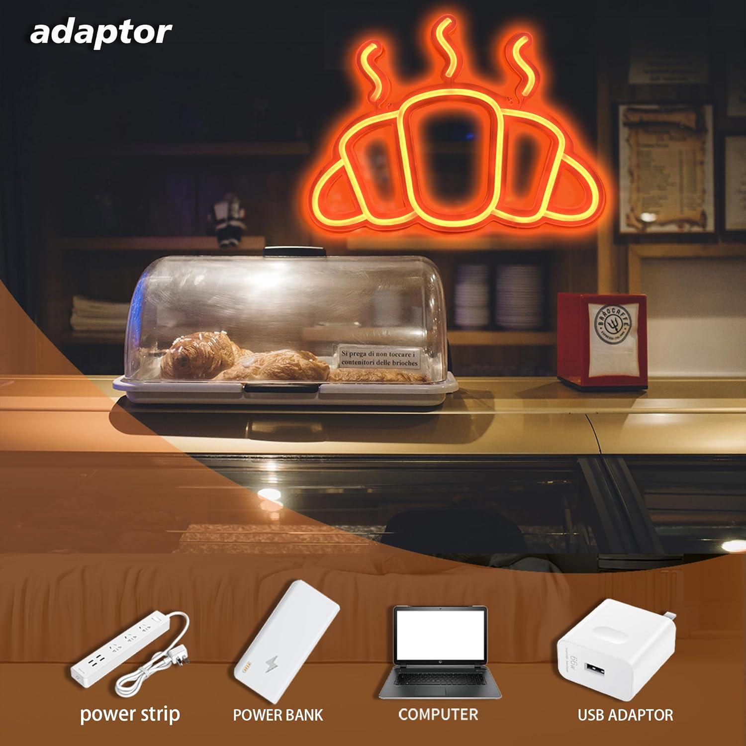 Croissant Neon Sign USB Powere - огляд і ціна Kitchen Decor Lighting