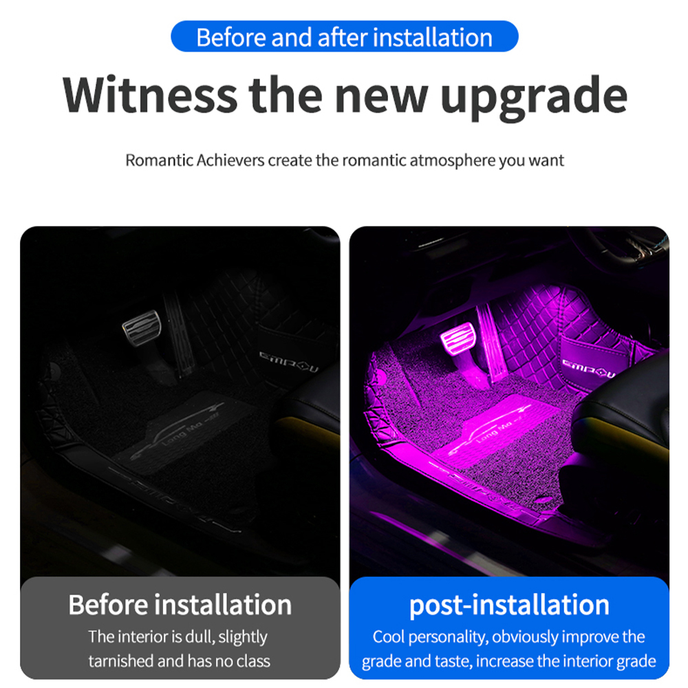 RGB Neon LED Foot Light For Ca - огляд і ціна Lighting Bolt Decor