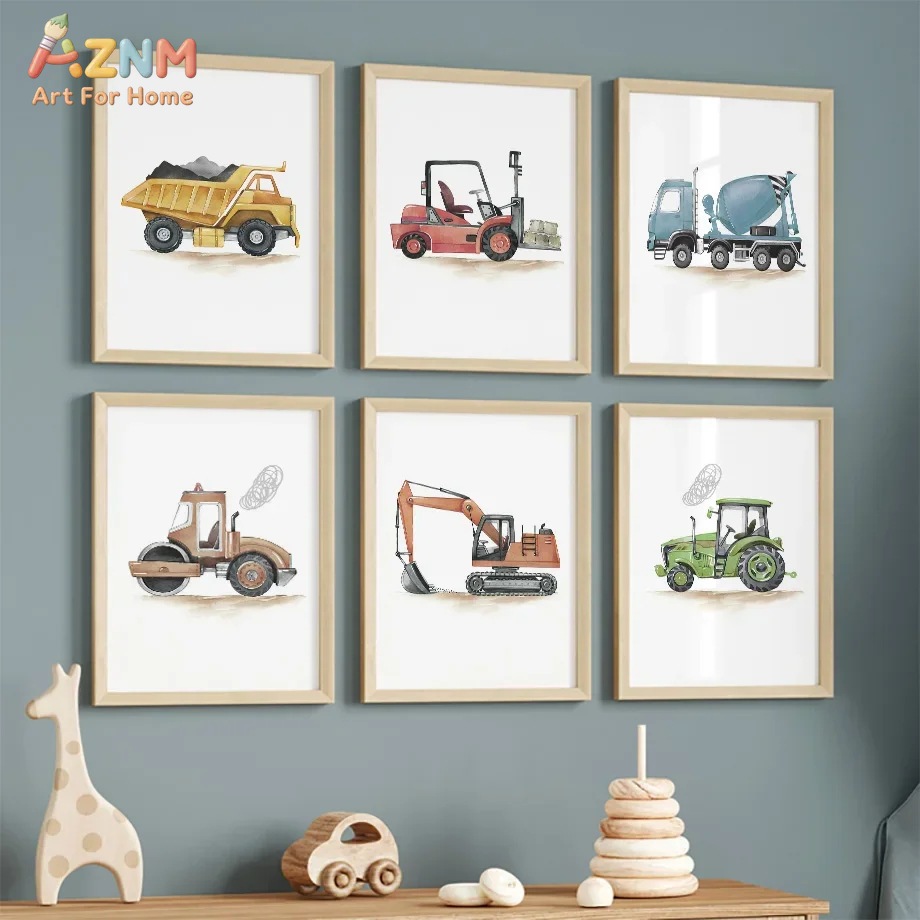6pcs Nordic Modern cartoon car - огляд і ціна Lighting Mcqueen Bedroom Decor