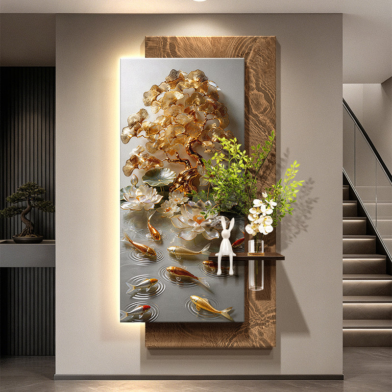 Nine Fish Gathering Wealth Pic - огляд і ціна Wall Decor Lighting Tree