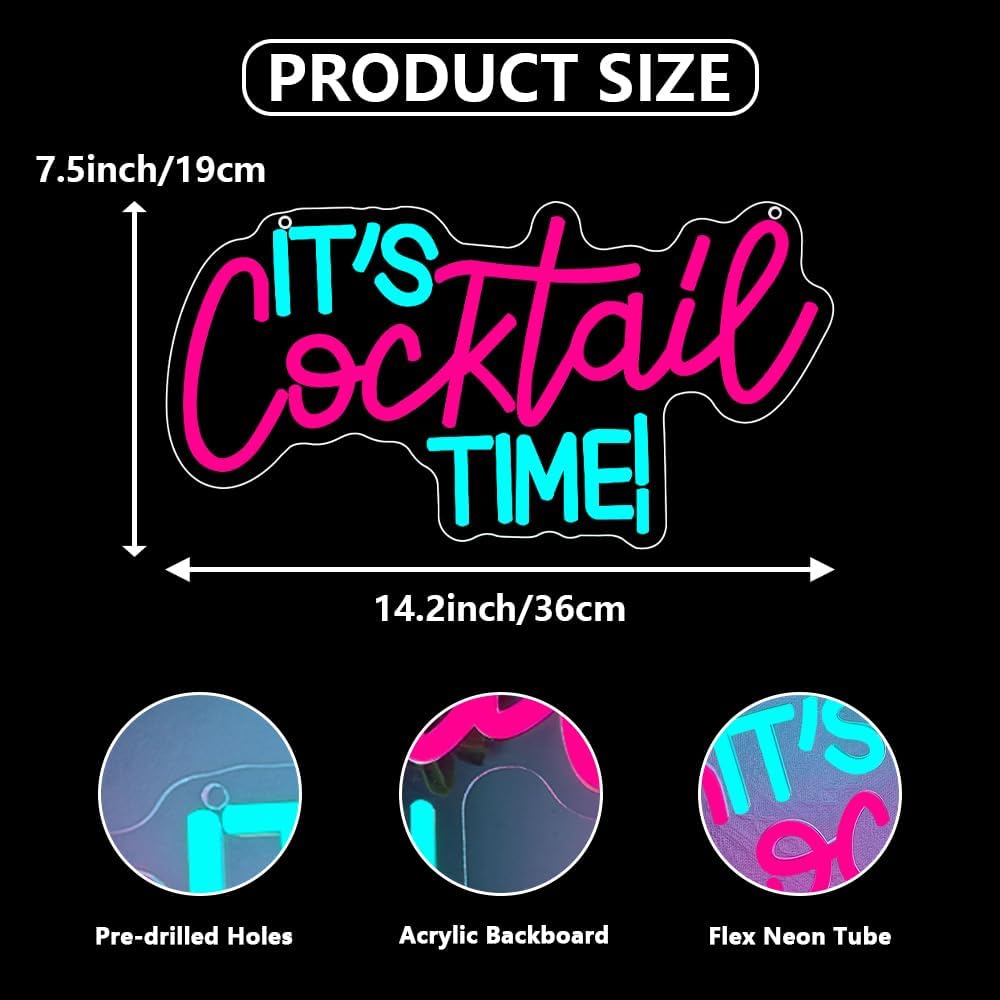 Cocktails Neon Sign USB Powere - огляд і ціна Room Lighting Bedroom Decor