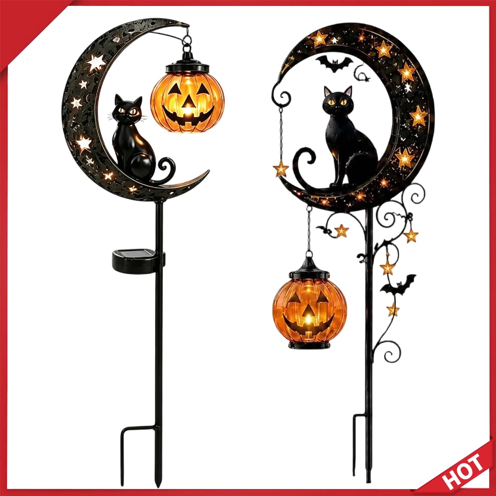Solar Powered Black Cat & Pump - огляд і ціна Led Moon Lamp
