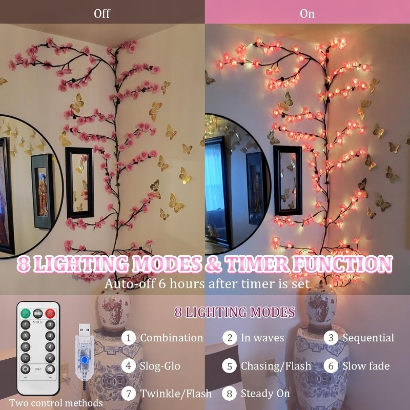 LED Cherry Blossom Tree Branch - огляд і ціна Wall Decor Lighting Tree