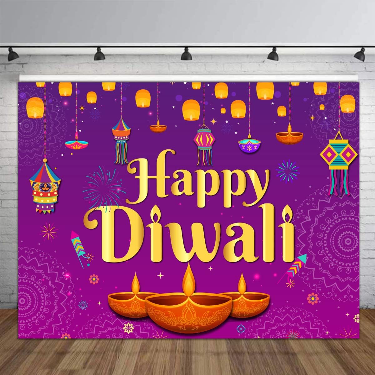 Happy Diwali Backdrop 5x7ft Wa - огляд і ціна Decor Lighting India