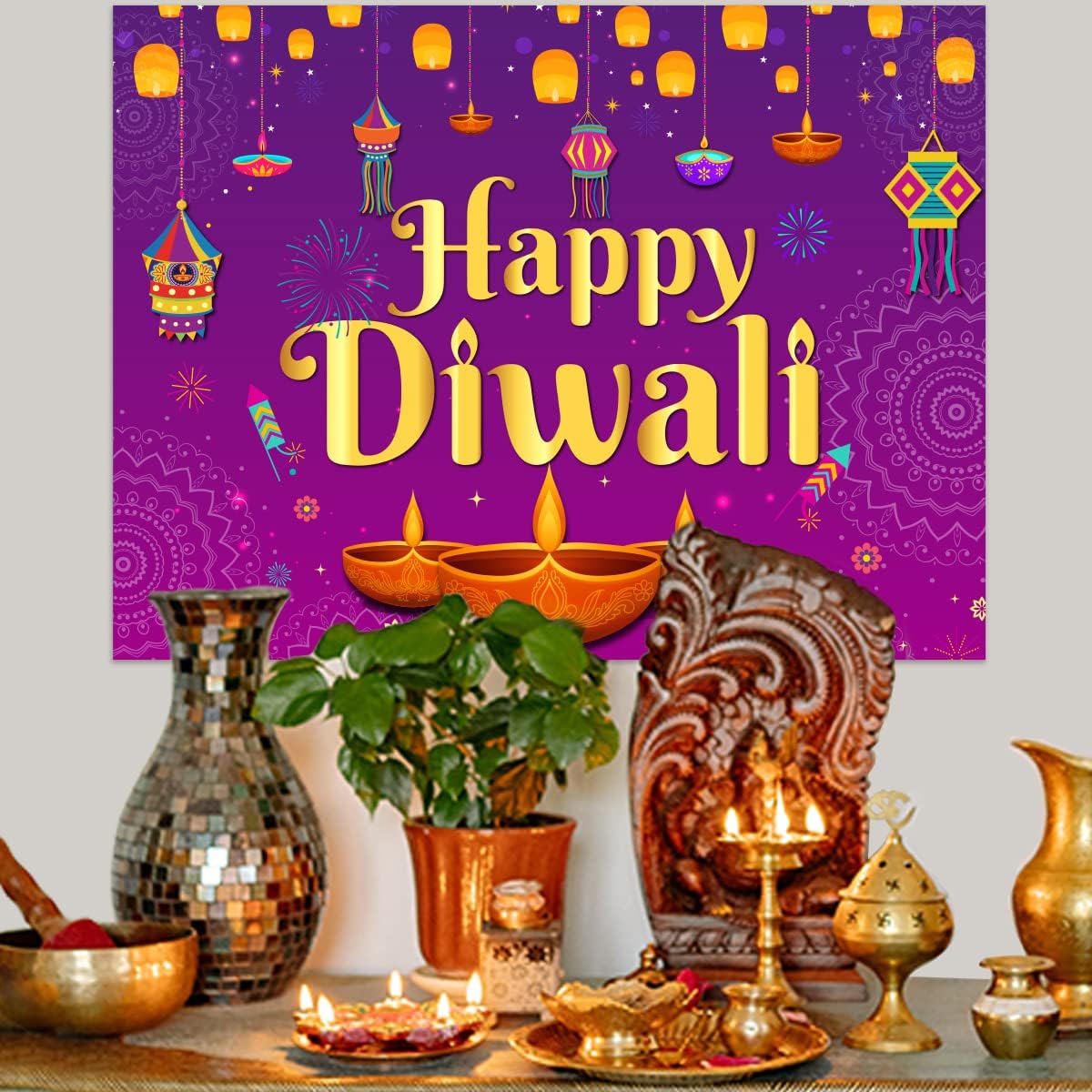 Happy Diwali Backdrop 5x7ft Wa - огляд і ціна Decor Lighting India