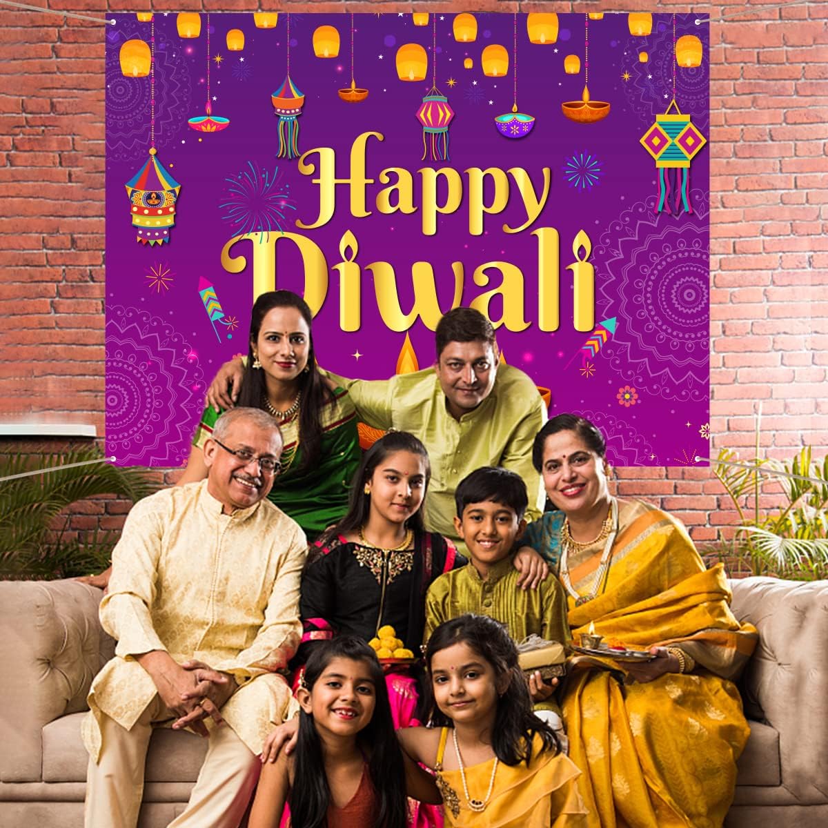 Happy Diwali Backdrop 5x7ft Wa - огляд і ціна Decor Lighting India