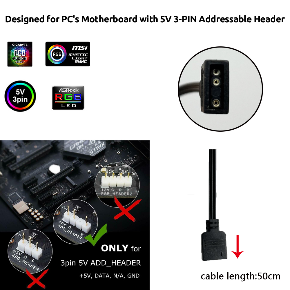 5V ARGB 3Pin Header for Asus A - огляд і ціна Lighting Bolt Decor