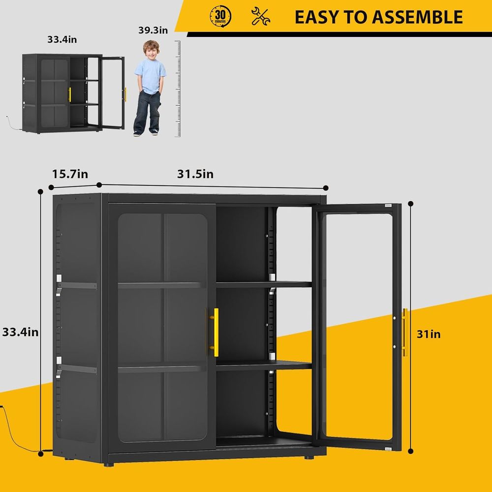 34 Tall Glass Door Display Cab - огляд і ціна Lighting & Home Decor Studio Photos