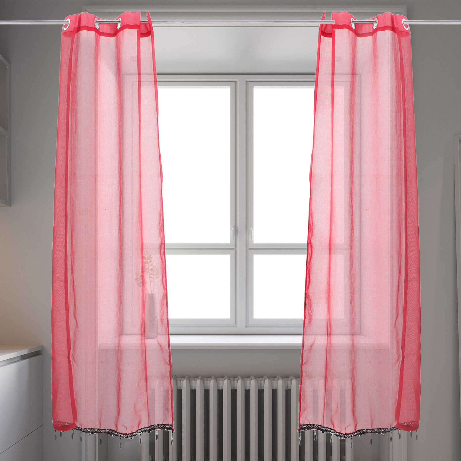2Pcs Sheer Christmas Curtains  - огляд і ціна Kitchen Decor Lighting